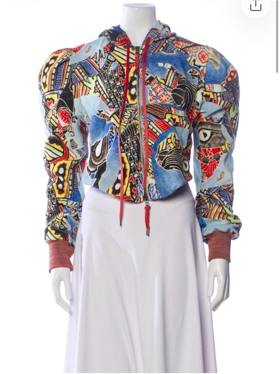 Vivienne Westwood Jackets & Blazers - Vivienne Westwood Cropped Multicolor Printed Teddy Jacket